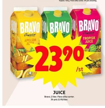 ICA Maxi Bravo juice erbjuda