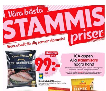 ICA Supermarket Guldfågeln kycklingbröstfilé erbjuda