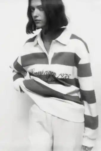Striped polo sweatshirt
