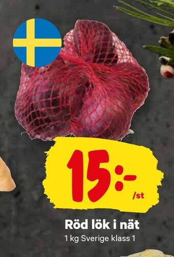 Röd lök i nät