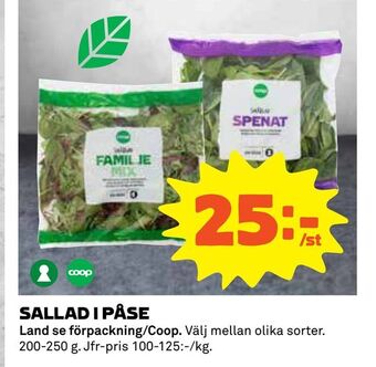 Coop Daglivs Sallad i påse erbjuda