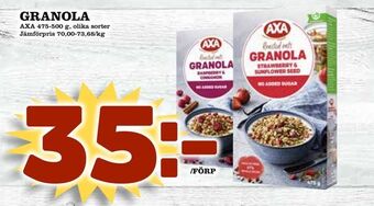 Din Mat Granola erbjuda