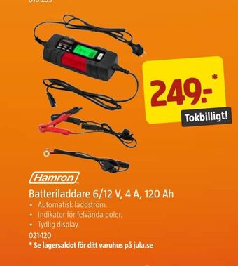 Jula Batteriladdare 6/12 v, 4 a, 120 ah erbjuda