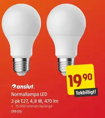 Jula Normallampa led e27, 4,8 w, 470 lm erbjuda