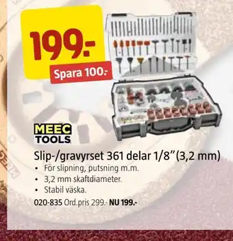Jula Slip-/gravyrset 361 delar 1/8"(3,2 mm) erbjuda