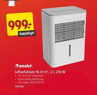 Jula Luftavfuktare 16-31 m2,2 l, 210 w erbjuda
