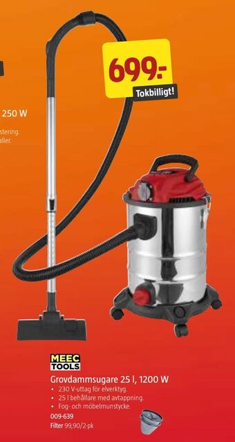 Jula Grovdammsugare 25 l, 1200 w erbjuda