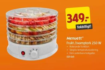 Jula Frukt-/svamptork 250 w erbjuda