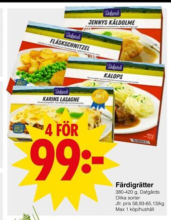 Matöppet Färdigrätter erbjuda