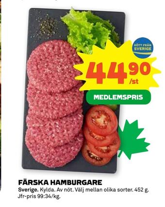 Stora Coop Färska hamburgare erbjuda
