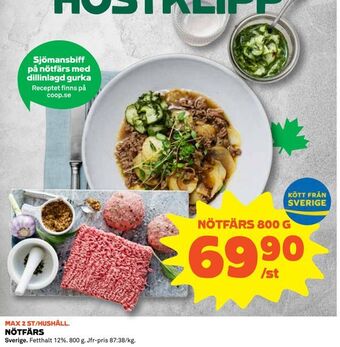 Coop Konsum Nötfärs erbjuda