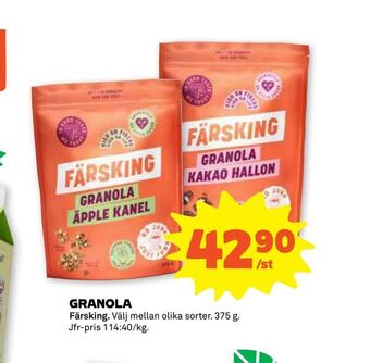 Stora Coop Granola erbjuda