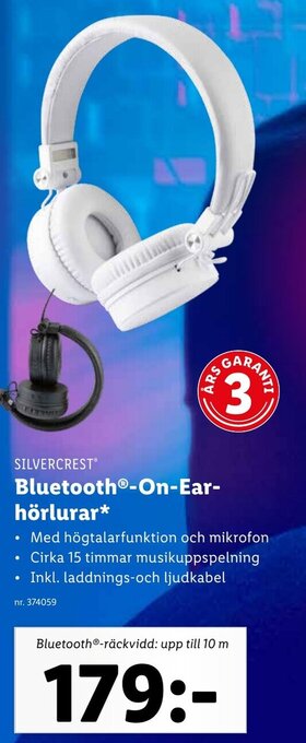 Lidl Bluetooth On-Ear Hörlurar erbjuda