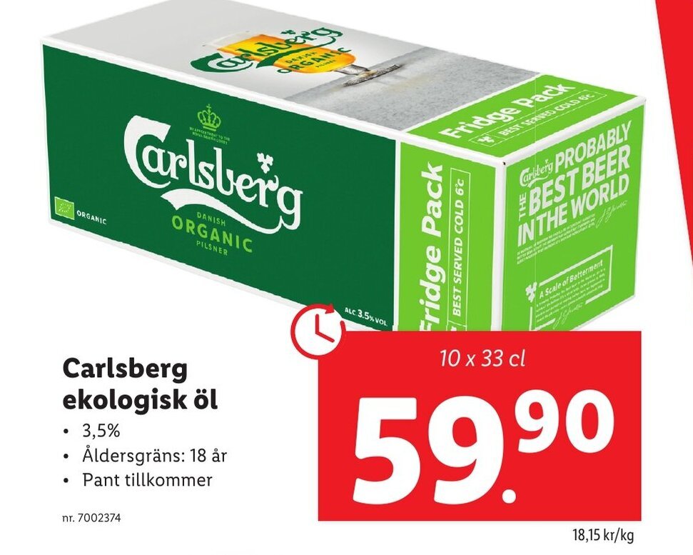 Carlsberg Ekologisk öl erbjudande hos Lidl