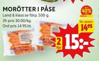 ICA Kvantum Morötter i Påse erbjuda