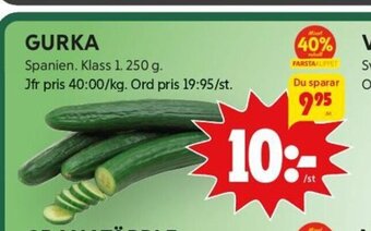 ICA Kvantum Gurka erbjuda