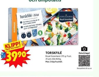 ICA Kvantum Torskfilé erbjuda