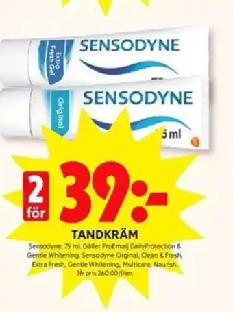 ICA Kvantum Tandkräm Sensodyne erbjuda