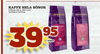 Nelins Kaffe hela bönor erbjuda