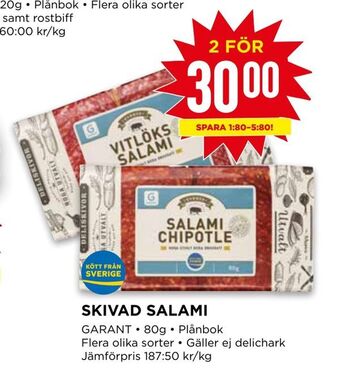 Willys Skivad salami erbjuda