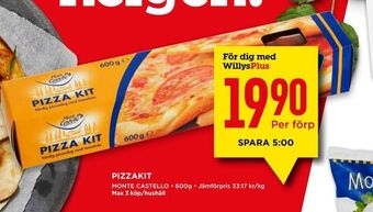 Willys Pizzakit erbjuda