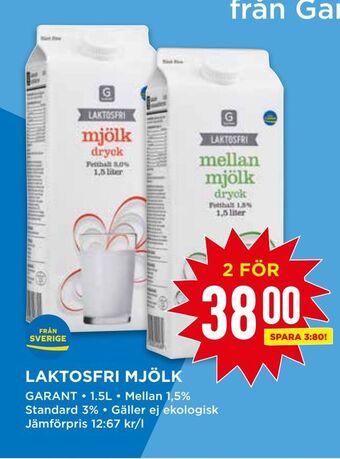 Willys Laktosfri mjölk erbjuda