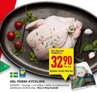 Willys Hel färsk kyckling erbjuda