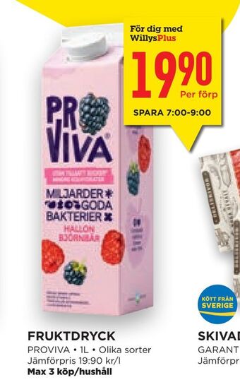 Willys Hemma Fruktdryck erbjuda