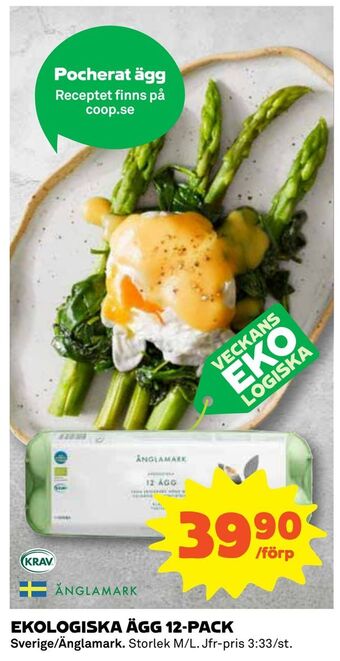Coop Ekologiska ägg 12-pack erbjuda