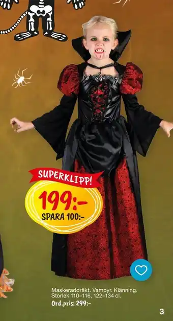 Maskeraddräkt vampyr klänning