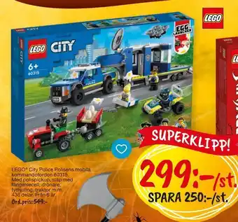 Leklust Lego ® city police polisens mobila kommandofordon erbjuda