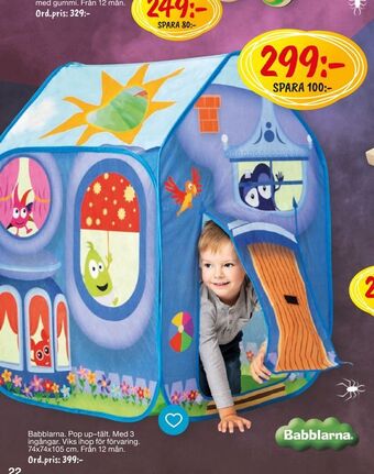 Leklust Babblarna pop up-tält erbjuda