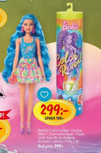 Leklust Barbie color reveal docka erbjuda