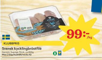 Hemköp Svensk kycklingbröstfilé erbjuda
