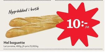 Hemköp Hel baguette erbjuda