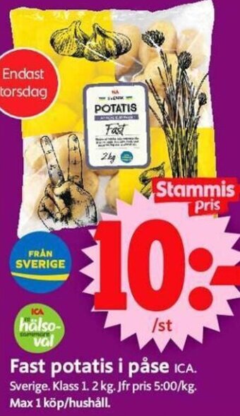 ICA Supermarket Fast Potatis I Påse erbjuda