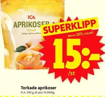 ICA Supermarket Torkade Aprikoser erbjuda