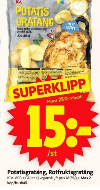 ICA Supermarket Potatisgratäng/Rotfruktsgratäng erbjuda