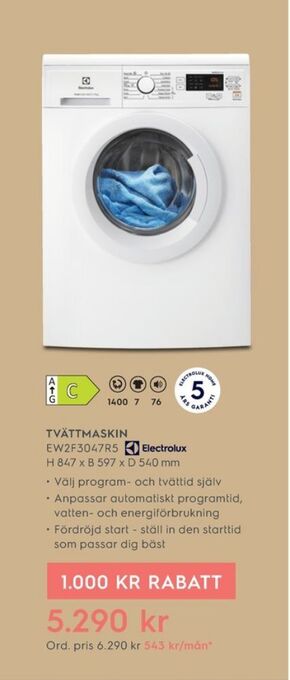 Electrolux Home Electrolux tvättmaskin erbjuda