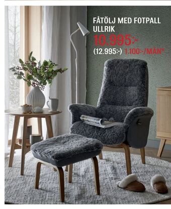 Mio Fåtölj med fotpall ullrik erbjuda