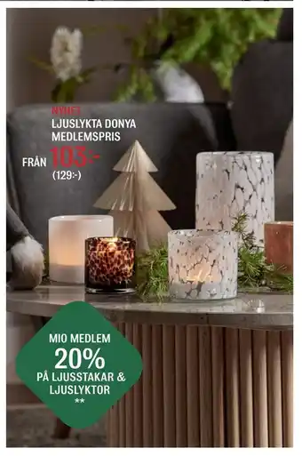 Mio Ljuslykta donya medlemspris erbjuda