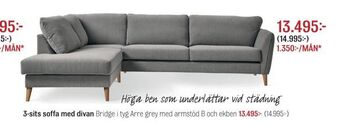 Mio 3-sits soffa med divan erbjuda
