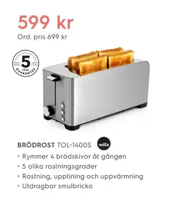 Electrolux Home Brödrost tol-1400s erbjuda