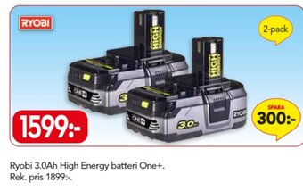 Ryobi 3.0Ah High Energy batteri One+