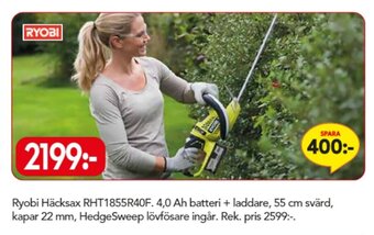 Bo Ohlsson Ryobi Häcksax RHT1855R40F erbjuda