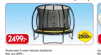 Bo Ohlsson Studsmatta 4 meter inklusive skyddsnät erbjuda