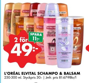 ÖoB L'oréal elvital schampo & balsam erbjuda