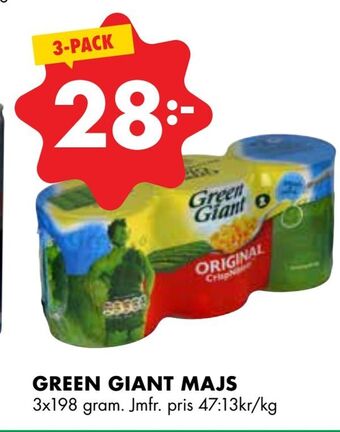 ÖoB Green giant majs erbjuda