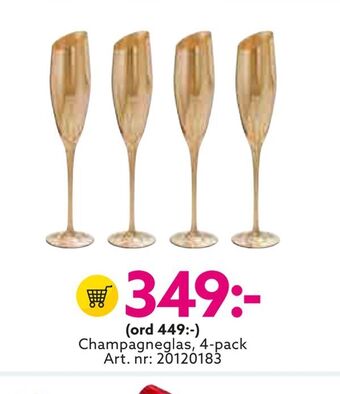 Albrekts Guld Champagneglas, 4-pack erbjuda