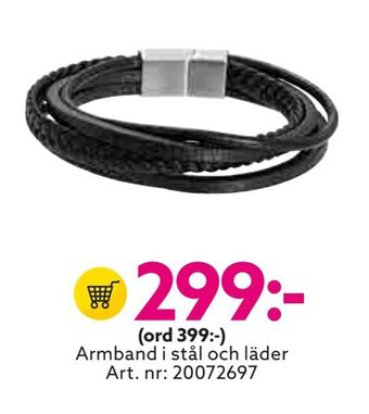 Albrekts Guld Armband i stål och läder erbjuda